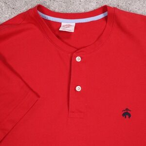 Brooks‎ Brothers 1818 Henley Polo Shirt Short Sleeve Cotton Casual Top XL Slim